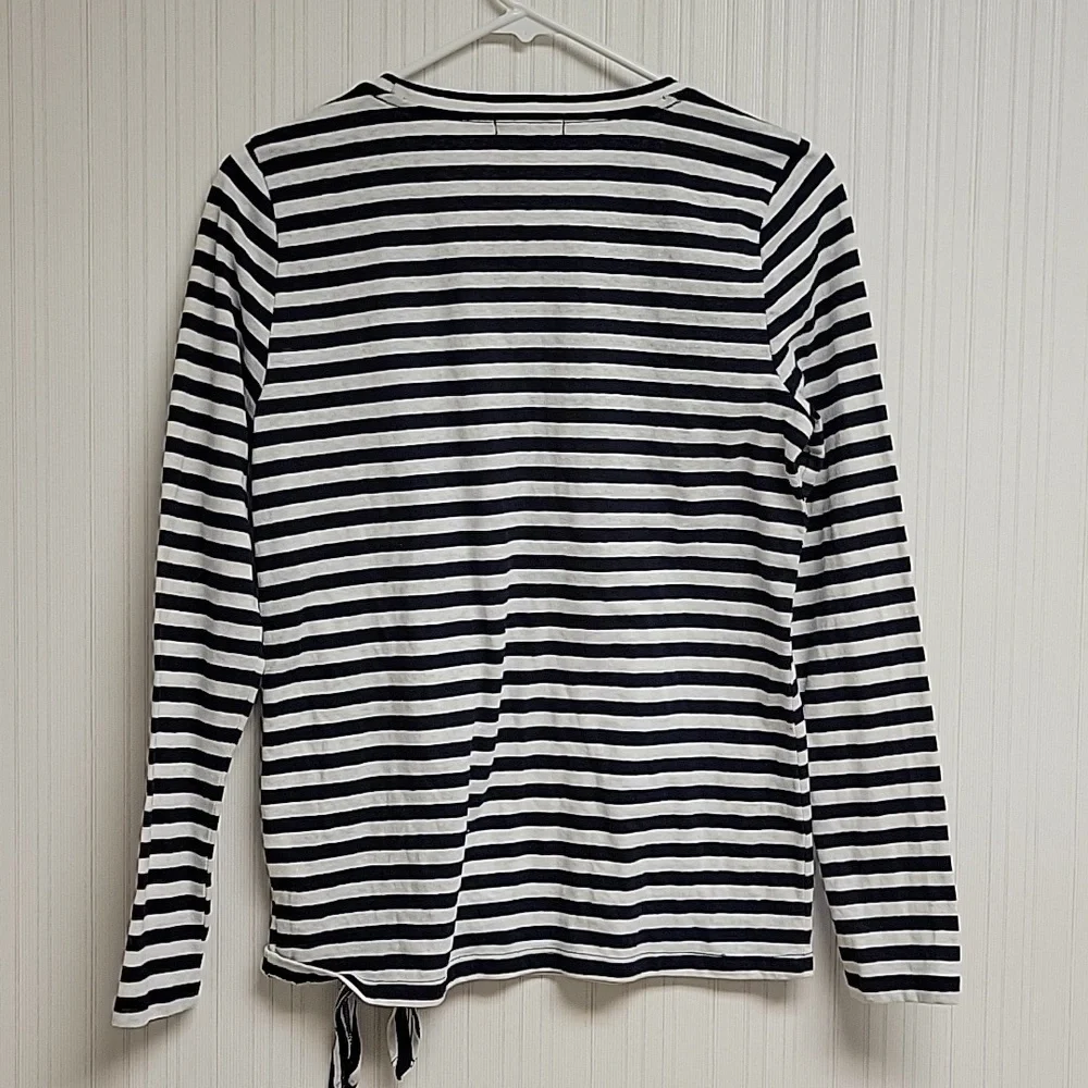 J Crew Mercantile Navy & White Striped Long Sleeve Top Small New casual preppy